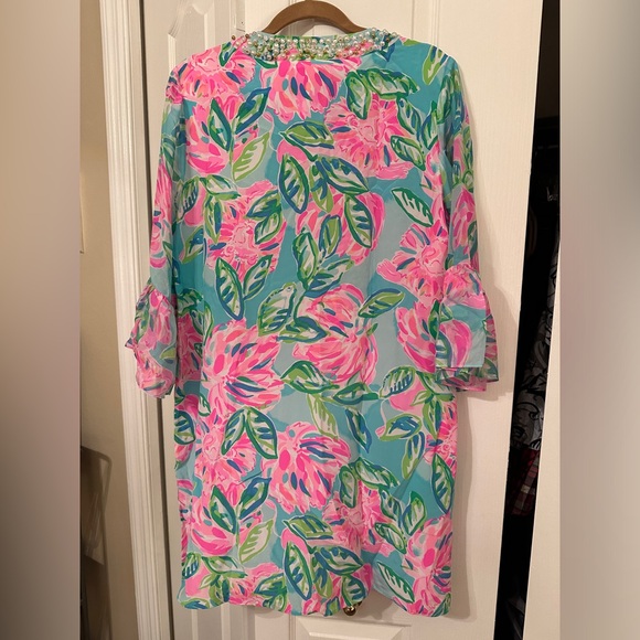 LILLY PULITZER ELENORA Totally Blossom
Silk Dress Pink Blue Embellished Large - Picture 6 of 12